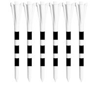 WJLYDM Tees de Golf Camiseta Cabeza 5 Puntas irrompible plástico con marcadores Rayas 50 Piezas, Soporte Bola Baja fricción Menos Resistencia(83.0mm White)