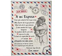 WJMSDK Manta Personalizada para Mi Esposa De Esposo, Mantas Personalizadas de Mensaje BendicióN EspañOl Franela Manta Regalos de CumpleañOs Navidad