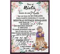WJMSDK Manta Personalizada para mi Nieta de la Abuela, El ánimo Y El Amor Positivos De Abuela para Nieta, Duradera y cómoda Manta de Franela para el hogar, Regalos de cumpleaños Navidad Español