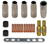 WJMY 15AK MIG MAG MB15 Soldadura Antorcha Consejo de Contacto 20 Piezas | 5 x Tobera de Gas | 10 x Punta de Contacto M6 0,8mm | 2 x Soporte de Boquilla | 2 x Aislador | 1 x Utillaje