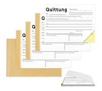 WJMY Bloc de recibos A6, 4 unidades, horizontal, con copia, 2 x 40 hojas para recibos, bloc de facturas para pequeñas empresas, autocopiante, fácil de arrancar, para empresas pequeñas, asociaciones