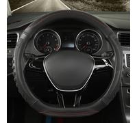 WJMZ Funda para volante en forma de D, gran agarre con agujero de panal 3D, diseño deportivo antideslizante, pequeña de 13.5 a 14 pulgadas (todo negro)