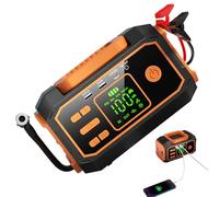 WJnflQN Bomba de aire para neumáticos de coche, compresor de aire con indicador de presión digital e iluminación LED, bomba de neumáticos de bicicleta, para bicicletas, motocicletas, carretera