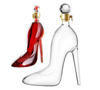 WJnflQN Botella decantadora de whisky | Decantadores de vidrio con forma de zapatos de tacón alto para alcohol, recipiente transparente de 350 ml, decoración coleccionable del hogar para bodas