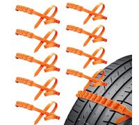 WJnflQN Cadenas de nieve para neumáticos de coche, bridas de cremallera para neumáticos de automóviles para nieve, cadena de rueda antideslizante, para sedán, SUV, camión, vehículo, conducción al aire