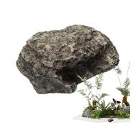 WJnflQN Caja de bloqueo de almacenamiento seguro, ocultador de llaves de roca falsa - Diseño de compartimentos secretos Key Rock Hider | Adornos de jardín seguros y duraderos, cajas fuertes de desvío