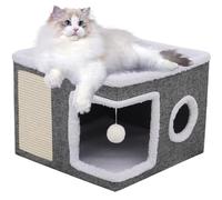 WJnflQN Cama para Gatos de Interior, Gran Resistente a los arañazos y Que conserva el Calor, Cama para Gatos y casa de Juegos para Interiores, para Relajarse, Tomar el Sol, Dormir Siesta