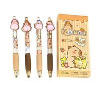 WJnflQN Capybara Lápiz | 4 lápices de minas finas de dibujos animados de 0,5 mm | material escolar lindo escritorio decoración para niños, escuela, hogar, viajes, cumpleaños