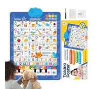 WJnflQN Cartel del Alfabeto - Juguete Educativo Bilingüe Interactivo,Posters De Aprendizaje para Niños con Música En Español E Inglés - para Use en Aula Guardería Sala de Juegos