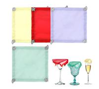 WJnflQN Cubiertas de vino con peso - Copa de vino con peso, 4 piezas, tapa protectora reutilizable de malla portátil para avión, Navidad, taza de viaje