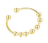 WJnflQN de acero inoxidable para mujer, ajustable, giratorio, con perlas, calmante para adultos y estudiantes para reducir el estrés y la meditación, Siehe Beschreibung, Acero inoxidable