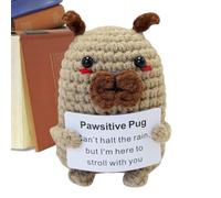 WJnflQN Divertido Perro de Ganchillo Positivo, Apoyo Emocional Positivo | Muñeca de Punto para aliviar el estrés, muñeca de Punto de Apoyo Emocional para Cachorros positivos con Tarjeta para