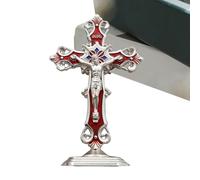 WJnflQN Figuras Pequeñas De Jesús | Cristo Crucificado Artesanal con Base,Pequeño De Jesús con Base para Decoración Religiosa Y Oración En El Hogar