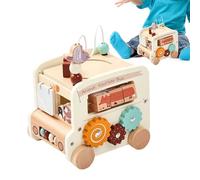 WJnflQN Juguetes educativos para niños en Edad Preescolar, 5 en 1, Forma de autobús, Juguete Educativo para niños, de Bloques de construcción, estimulación sensorial, guardería