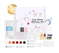 WJnflQN Kit para Hacer Brillo de Labios | Set Artesanal De Gloss Labial Hidratante - Juego De Cosméticos Hidratantes Hechos A Mano Para Mujeres Niñas Y Adolescentes - Maquillaje