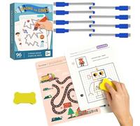WJnflQN Libro de Caligrafía del Alfabeto | Juego de Tarjetas Borrables en Seco - Set de Cuadernos Preescolares de Escritura de Números | para Niños y Niñas Desarrollo Cerebral y Entrenamiento