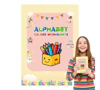 WJnflQN Libros para colorear para niños - Cuaderno de ejercicios de escritura con letras, cuadernos de aprendizaje preescolar para educación en casa, guardería, viajes y viajes