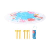 WJnflQN Piscina de Plegable con de Almacenamiento, Juguete de Agua 2 en 1 con estacas para el Suelo, Alfombrilla portátil para jardín, Familia, Camping, Lago, Picnic, Parque