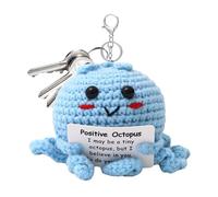 WJnflQN Pulpo Mental Positivo,Pulpo de Crochet Positivo | Muñeca de Pulpo de Punto con Tarjeta de Aliento - Decoraciones Tejidas a Mano, muñeca de Ganchillo para Apoyo Emocional para Amigos