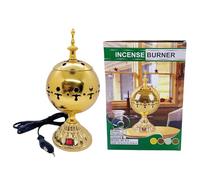 WJnflQN Quemador De Incienso De Metal - Soporte Eléctrico Para Incienso Estilo Árabe,Soporte De Mesa Estilo Oriente Medio Vintage Para Vela Incienso Árabe Yoga Spa Meditación Salón Aromaterapia