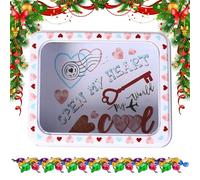 WJnflQN Recipientes de hojalata para el día de San Valentín, contenedor de comida portátil de hojalata con ventana transparente para fiesta de cumpleaños, escuela, niñas, hombres, adolescentes, niños