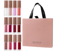 WJnflQN Set de Gloss Labial para Niñas | Color de Labios Portátil | Barra de Labios Líquida Hidratante Natural 12 Piezas para Evento Nocturno Fiesta Baile De Compras Mujeres Niñas Esposas Entusiastas