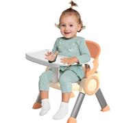 WJnflQN Silla de alimentación para bebés, asiento elevador para mesa, taburetes pequeños multifuncionales, asiento de estudio para niños con música para camping, césped, playa, viajes