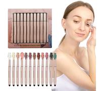WJnflQN Sombra De Ojos En Barra Cremosa | 12 Piezas Producto de Maquillaje 2 en 1 | Lápiz de Sombra de Ojos de Viaje,para Amantes de la Belleza Mujeres Novias Boda Artistas Cosplay Eventos Especiales