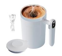 WJnflQN Taza de café con agitación automática, magnética automática, 400 ml, taza mezcladora eléctrica automática con pantalla LCD de temperatura, para viajes, hogar, bebidas, café con leche, cacao