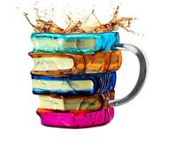 WJnflQN Taza De Café Con Forma De Libro,350ml Vidrio de Colores con Forma de Libro para Decoración del Hogar | Tazas de Café para Camping | Para Hogar Fiesta Picnic Camping Senderismo Cerveza Té