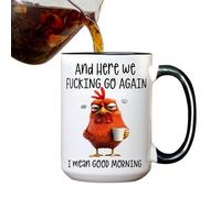 WJnflQN Taza de café de gallo - 325 ml grifo de batalla taza de té con asa - Divertidos vasos de cerámica para beber té leche café café café granja