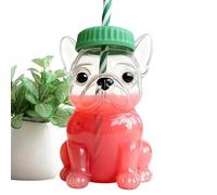 WJnflQN Taza de paja para niños, a prueba de fugas, reutilizable, bonita taza de agua para perros, para té, bebida fría, jugo, hogar, oficina, escuela, Navidad, cumpleaños, adultos