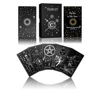 WJPC Cartas de tarot de lámina plateada con juego de libro guía y caja de regalo para principiantes y expertos. Barajas de tarot de diseño original (plata)