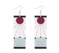 WJRQD 1 par de aretes de Anime japonés Demon Slayer, joyería de Dibujos Animados para Hombres y Mujeres, Acrílico, No es una Piedra Preciosa