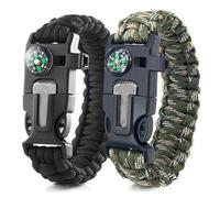 WJRQD 2 Piezas Pulsera de Supervivencia,Multifuncional Pulsera Paracord,Adecuado para Senderismo,Acampada,Montañismo y Actividades al Aire Libre