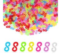 WJRQD 500 Ganchos de Colores para Pulseras de Goma, Clips Loom Bands S-Clips, Cierres Plásticos para Manualidades