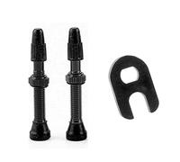 WJRQD Set de 2 Válvulas Tubeless (40 mm) con Vástago para Bicicletas, Sin Fugas y con Herramienta de Extracción del Núcleo de Válvula.