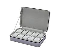 Wjsdsg Estuche portátil de viaje con cremallera para 6/10/12 ranuras, caja de reloj, caja de almacenamiento de joyas, coleccionista, exhibición de relojes, caja de almacenamiento de joyas