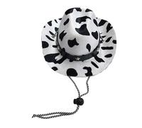 Wjsdsg Sombrero de vaquero para mascotas con correa para el cuello, sombrero de perro, disfraz de vaca, sombrero de gato, sombrero de foto, tocado