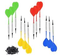 WJUAN 12 Piezas Dardos Profesionales, Estable Puntas Dardos Plastico, Dardos Diana Electronica 4 Colores, Viene con 36 Puntas Repuesto, no Ácil Doblar, para Principiantes, Entusiastas Dardos