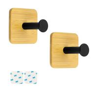 WJUAN 2 Piezas 35 mm Percha Pared Madera, Perchero Pared Madera, Superficie Smerigliata, Nessuna Perforazione Gancho de Madera, una Combinazione di Elementi Industriali e Naturali