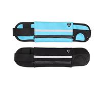 WJUAN 2 Piezas Riñonera Correr, Riñoneras Multifuncional, Cinturon Correr Ajustable con Cremallera y Tiras Reflectantes Nocturnas, para Correr, Andar en Bicicleta y Viajar