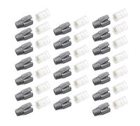 WJUAN 20 Piezas de Conectores RJ45 Cat5, Kit Conectores Ethernet con 20 Piezas Cubierta Protectora Gris, Conectores RJ45 Cat5e para Enrutadores, Conmutadores, Impresoras, Decodificadores