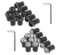 WJUAN 20 Piezas Tornillos de Parabrisas, Tornillo de Carenado M5 x 16mm, con Llave de Montaje, con Anillo de Goma, Pernos de Cuerpo de Carenado, Adecuado para Motos Scooters Parabrisas