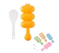WJUAN 4 Piezas Molde de Bolas de Arroz, PP Herramientas de Bola Arroz, con 2 Cucharas de Arroz, Kit de Fabricación de Sushi Molde con Mango, 4 Colores, para el Hogar, Restaurante de Sushi, Fiesta