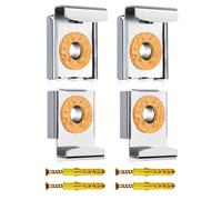 WJUAN 4 soportes para espejos de pared - Fijación de espejo ajustable con corcho para espejos de 4 - 6 mm de peso hasta 20 kg - Clips de espejo y juego de suspensión para baño y habitación