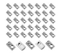 WJUAN 40 Pièces Écrou en T à Ressort, Acier Carbone Rainure 8 T Écrous à Bille Spring, Écrous Coulissants en T Série 40 pour Profilés Aluminium Dans Construction, Menuiserie et Cadres Industriels