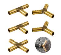 WJUAN 5 Piezas Conector de 8 mm de Púas Conector de Aire de Púas Conector de Púas de Manguera de Combustible de 3 vías, para Combustible, Aire, Gasóleo Tubo (3 Versiones)