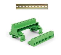 WJUAN Conectores Electricos, Conectores Electricos Rapidos, 14 Orificios Pines, Guía Cable Integrada con Riel Din, Clemas Electricas, Diámetro Cable 2,5 mm, para Cableado y Conversión Circuitos