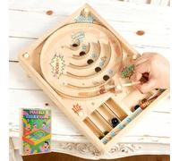 WJUAN Juego Canicas de Madera, Juego de Habilidad de Madera, Juegos de Entretenimiento con Patas y Cuentas de Vidrio, Juegos de Mesa con Puntuación, para Emocionantes Desafíos y Entretenimiento